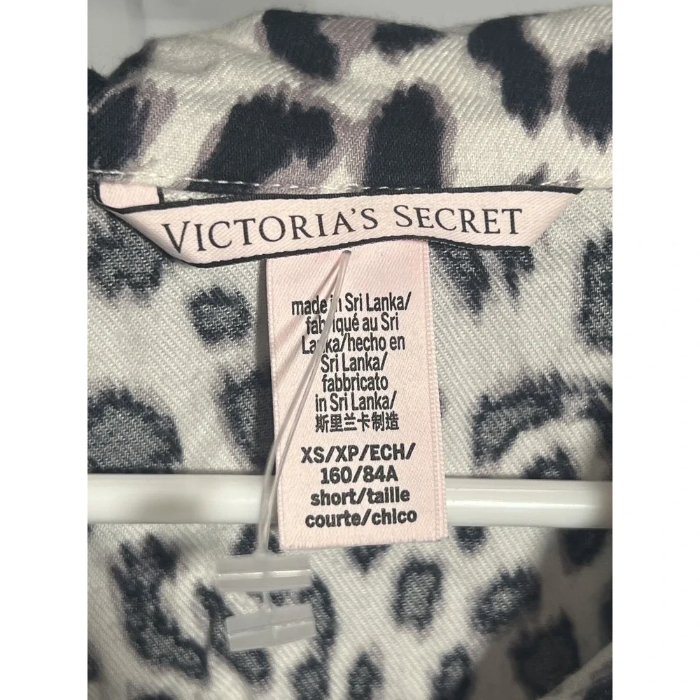 Victoria's Secret‎ Women's XS Leopard Print Button-Up Pajama Sleep Shirt Top